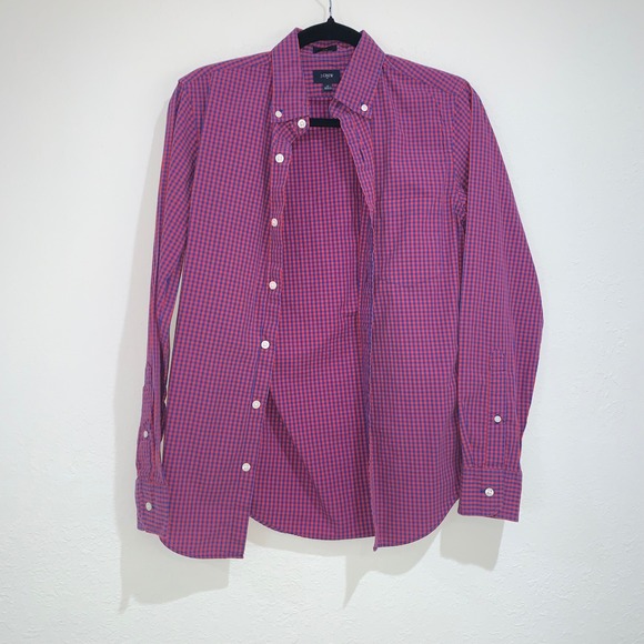 J.crew blue red check plaid long sleeve shirt size XS cotton - Picture 1 of 8